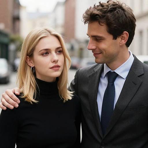 Man and Woman in Urban Setting