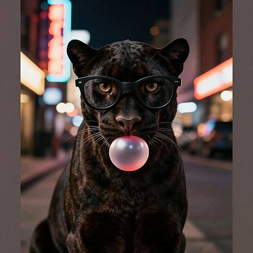 Noir Black Panther Neon Night