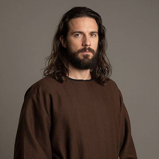 Bearded Man in Brown Robe
