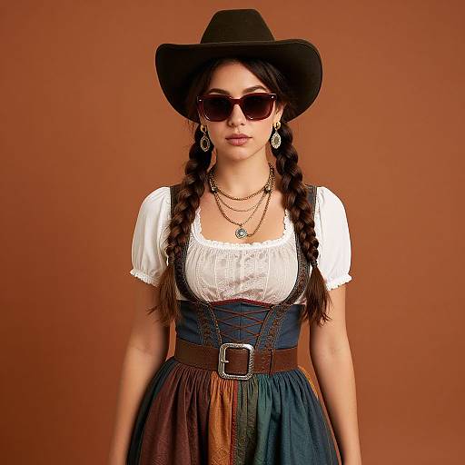 Realistic Woman in Derby Outfit