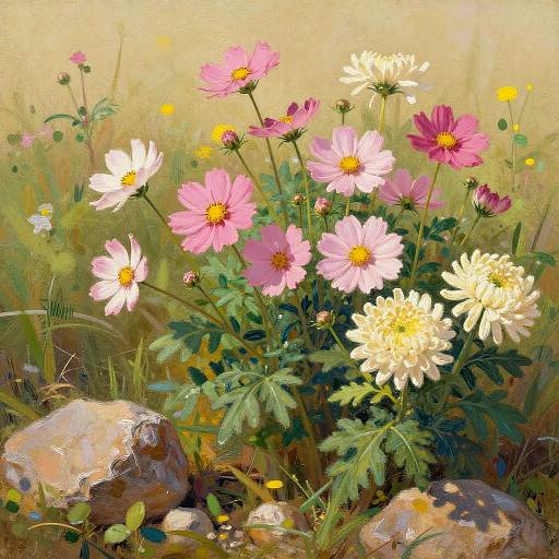 Botanical Meadow in Egg Tempera