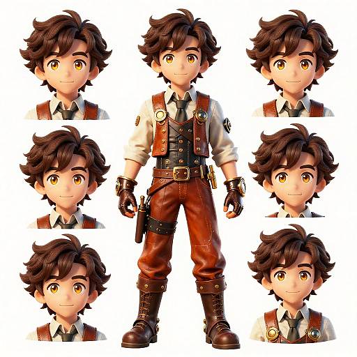 Steampunk Young Inventor Character Sheet