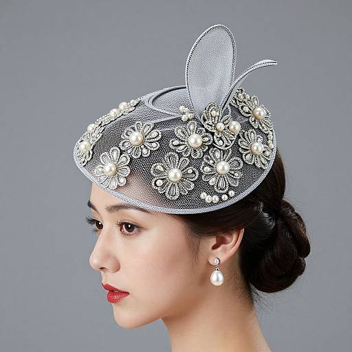 Vintage Elegant Bejeweled Fascinator Hat
