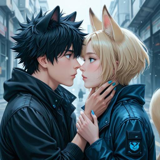 Stylish Character Portrait with Animal Features