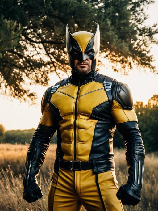Man in Wolverine Costume Outdoors