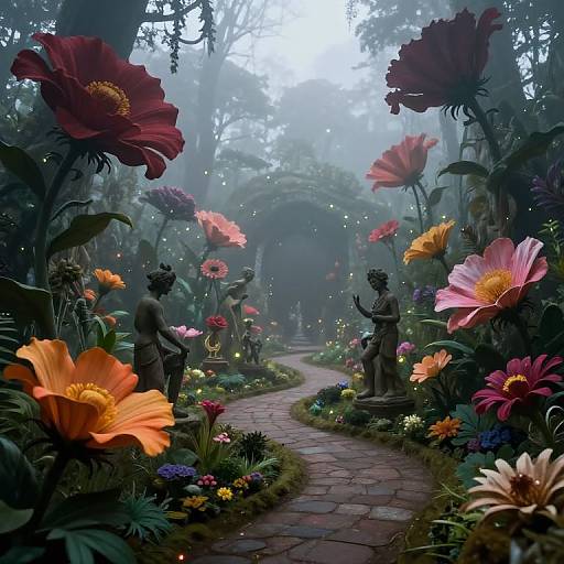 Surreal Enigmatic Garden Landscape