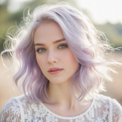 Portrait of Young Woman with Lavender Hair