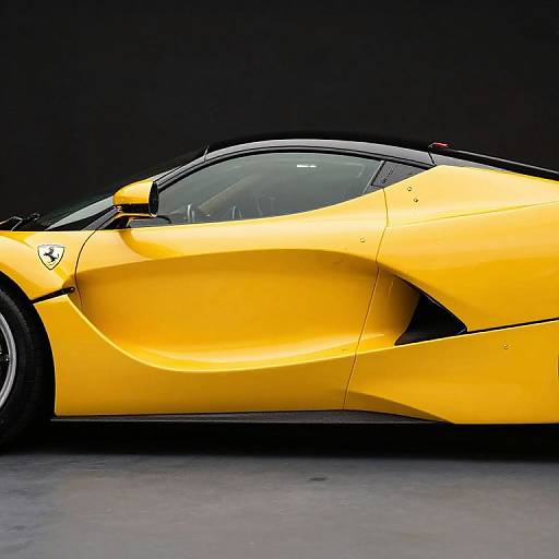 Yellow Ferrari FXX Side View