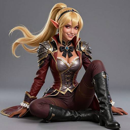 Vibrant Dark Elf Warrior Portrait