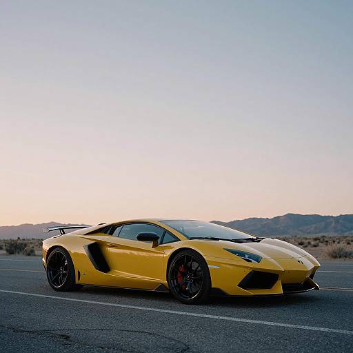 Cinematic Sunset: Lamborghini on Route 66
