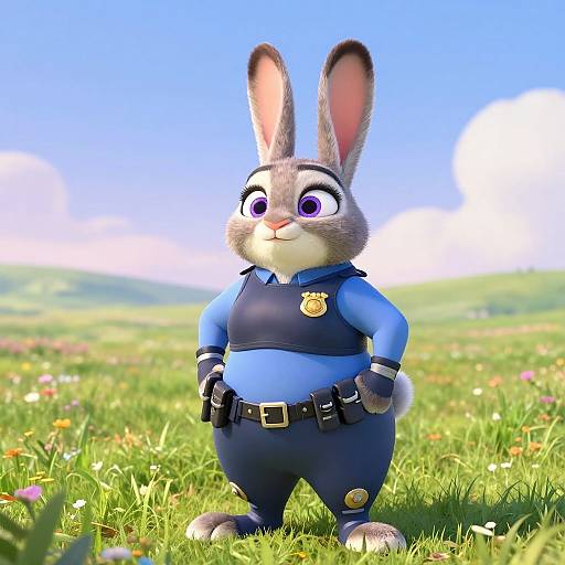 Realistic Judy Hopps in Police Uniform