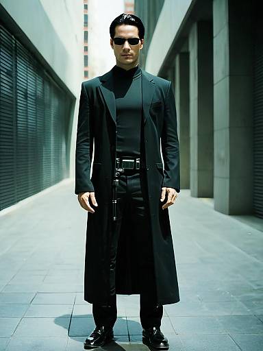 Realistic Man Cosplaying Neo