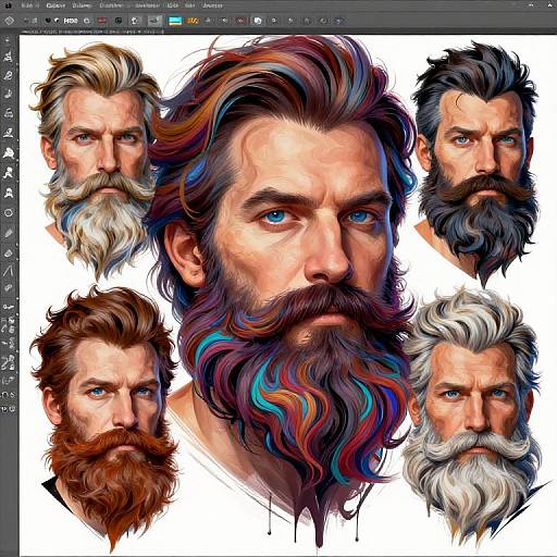 Artistic Photoshop Beard Brush Visualization