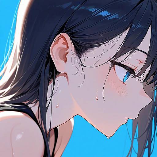 Stunning Profile Portrait with Blue Background