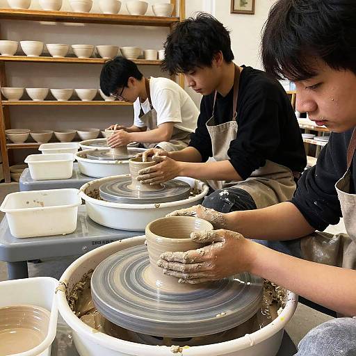 Rustic Pottery Class in Action