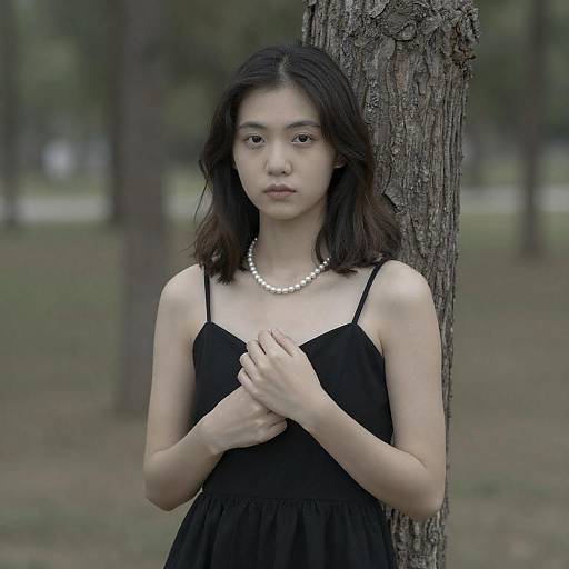 Young Woman in Elegant Outdoor Portrait