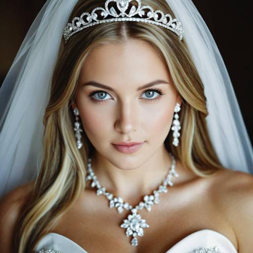 Blonde Bride with Tiara and Jewelry