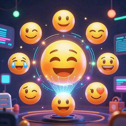 Futuristic AI Emoji Generator Hub