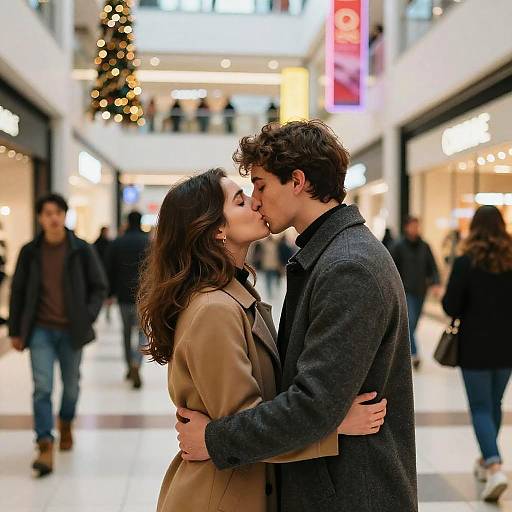Romantic Neon Kiss at Mall