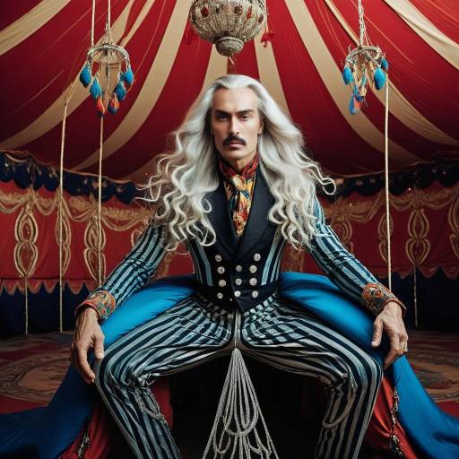 Whimsical Circus Performer in Bold Fashion
