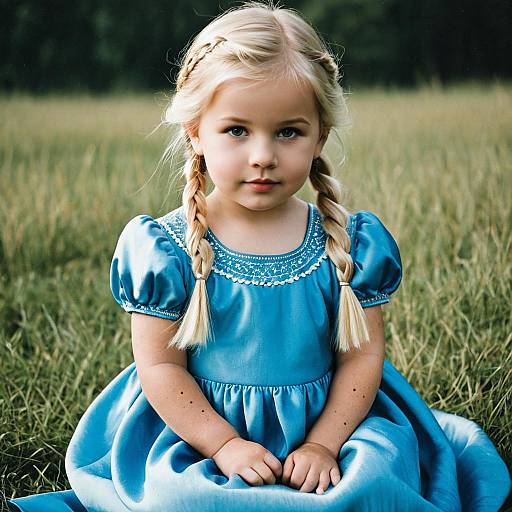 Toddler in Blue Elsa Costume Dress