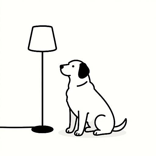 Minimalist Dog Line Art Illustration