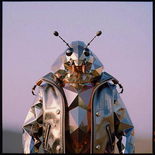 Surreal Angular Beetle-Human Hybrid Portrait