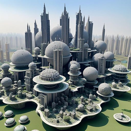 Enormous Brutalist Floating Dystopian City Enormous Brutalist Floating Dystopian City
