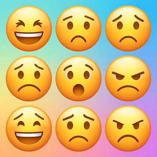 Expressive Emoji Faces Digital Art
