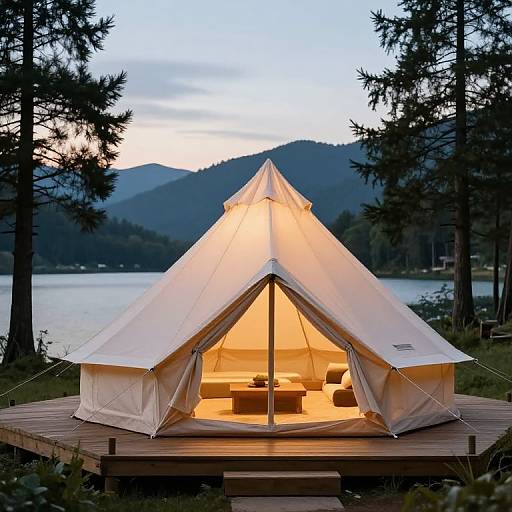 Luxurious Lakeside Glamping Bell Tent
