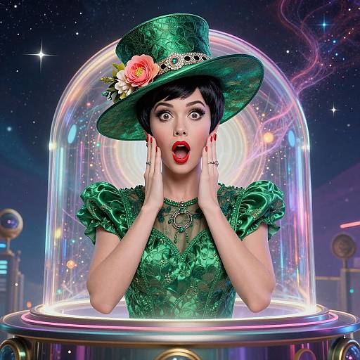 Elegant Cyberpunk Fantasy Portrait