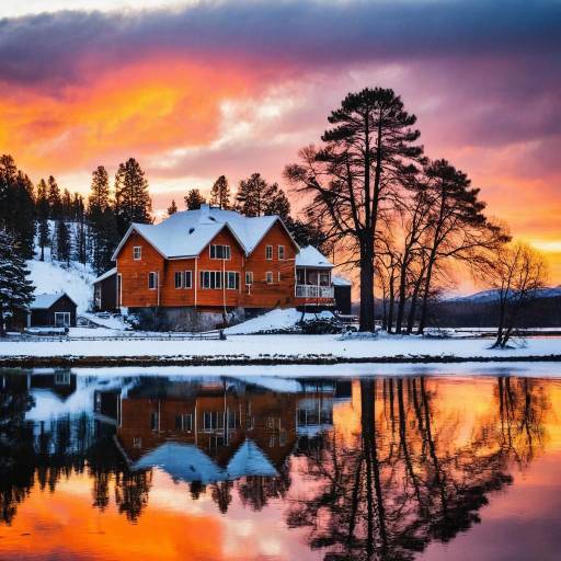 Serene Sunset Over Tranquil Waterscape
