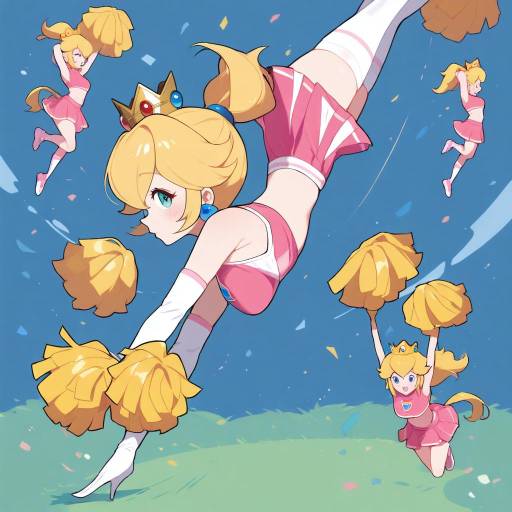 Cheerful Princess Peach in Action