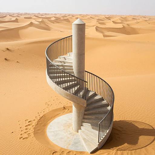 Spiraling Staircase in Desert