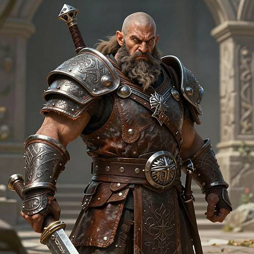 Muscular Dwarf Warrior Fantasy Art