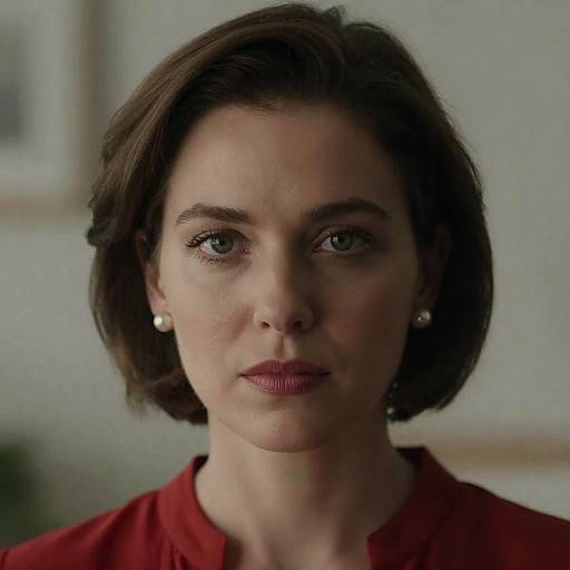 Serious Portrait of a Woman with Pearls