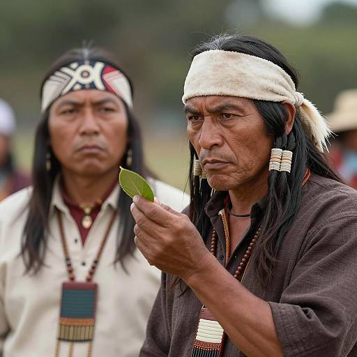 Intense Focus of Native American Men