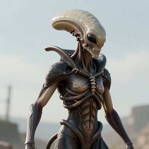 Realistic Spinning Alien Male Portrait