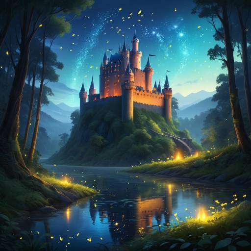 Majestic Castles in a Dusk Forest Majestic Castles in a Dusk Forest