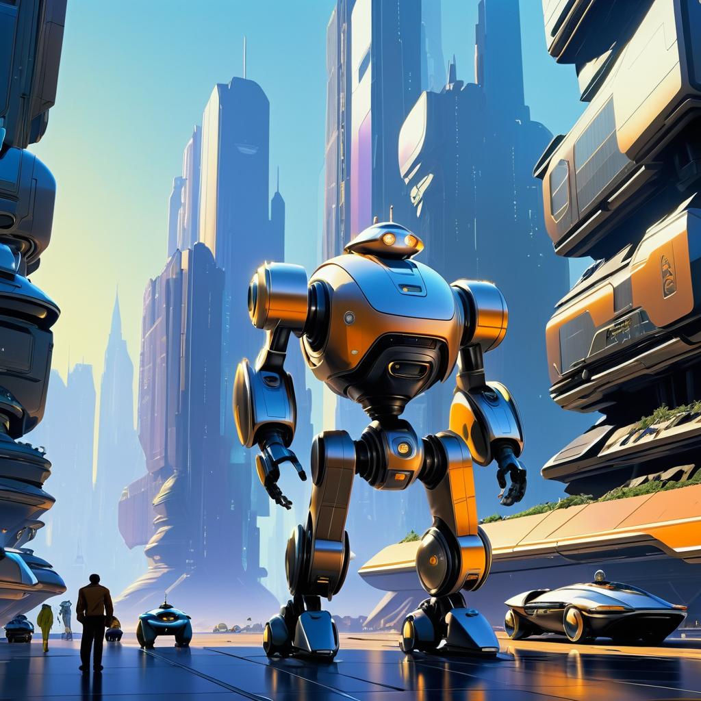 Futuristic Robot Adventure in Pixar Style