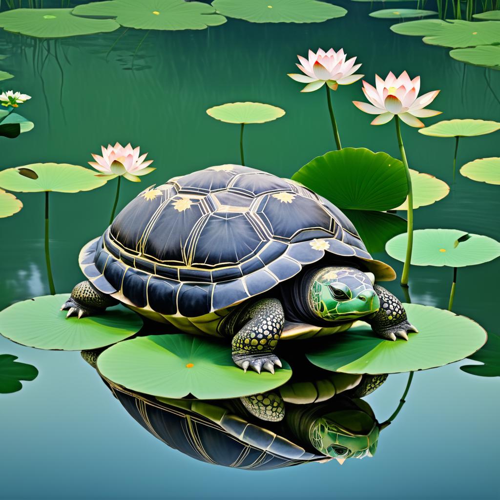 Surreal Portrait of a Wise Tortoise