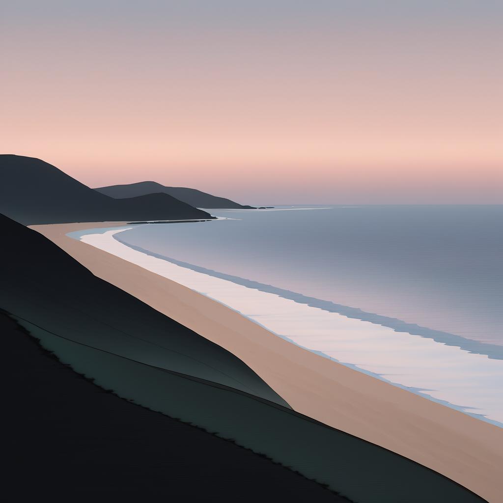 Tranquil Twilight Over Palm-Lined Coast