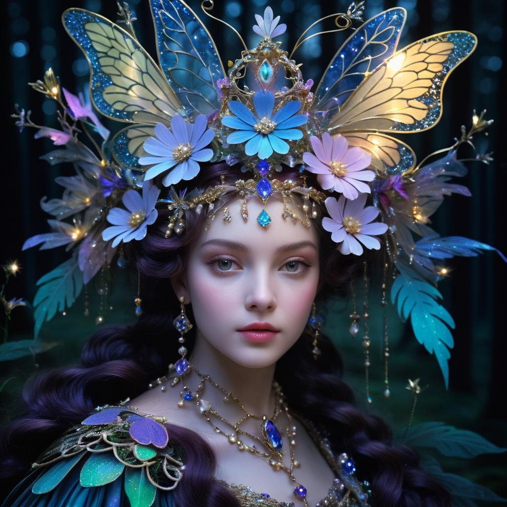 Whimsical Dreamweaver Portrait in Baroque Style