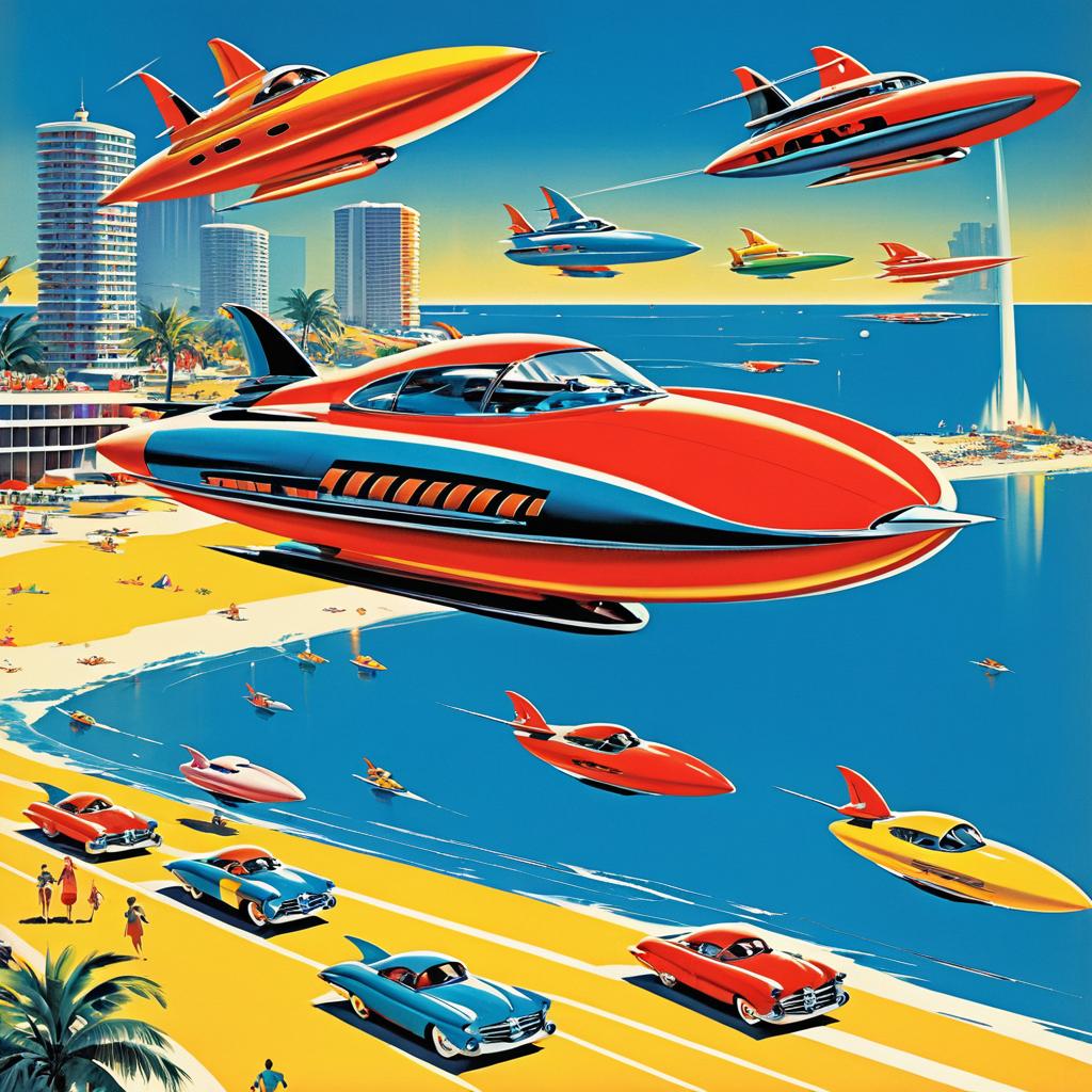 Vibrant Retro-Futuristic 1950s Magazine Cover