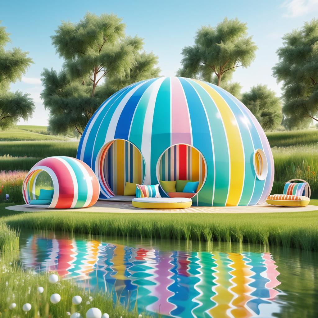 Vibrant Floating Playhouse on River