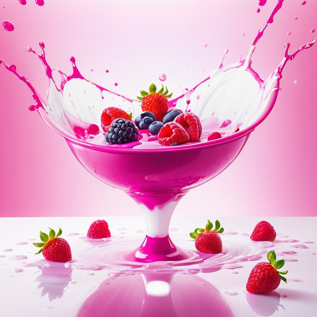 Elegant Splash of Berry Smoothie Art