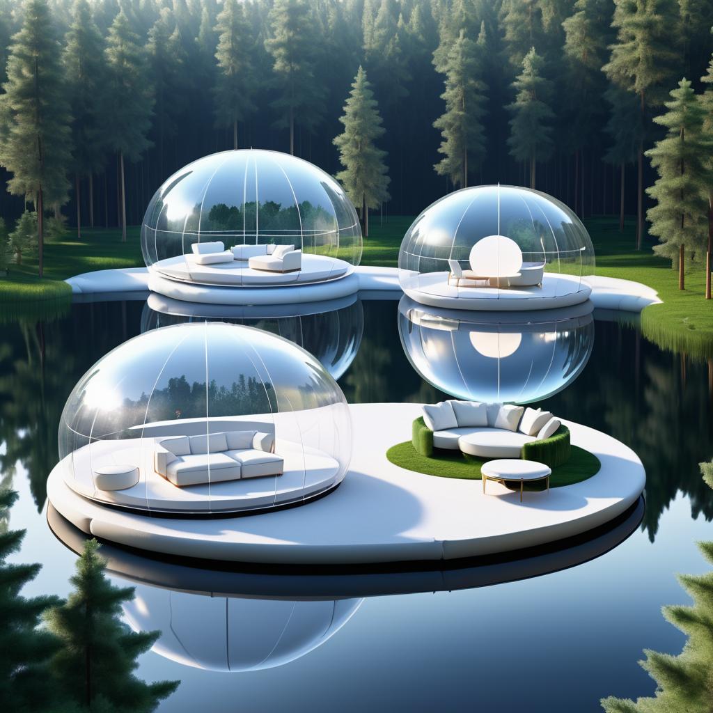 Floating Inflatable Cabin in Nature