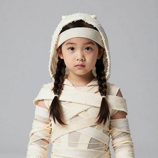 Toddler Girl Dressed as Mummy