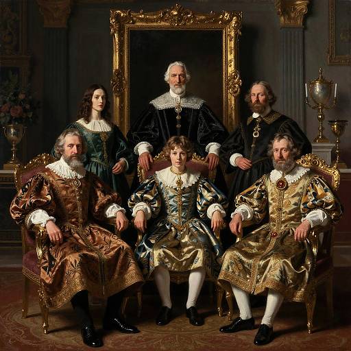 Dramatic Aristocratic Family Portrait