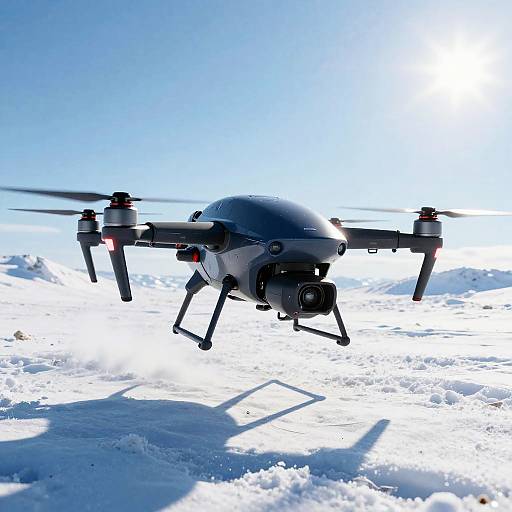 Futuristic High-Tech Drone in Snow
